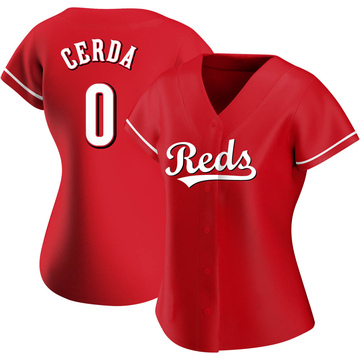 Authentic Allan Cerda Women's Cincinnati Reds Red Alternate Jersey