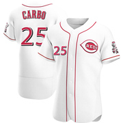 Authentic Bernie Carbo Men's Cincinnati Reds White Home Jersey