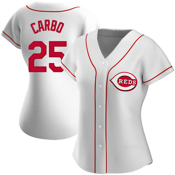 Authentic Bernie Carbo Women's Cincinnati Reds White Home Jersey