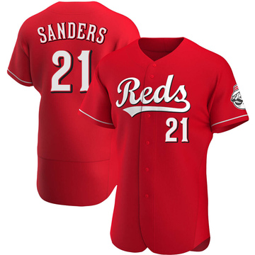 Authentic Deion Sanders Men's Cincinnati Reds Red Alternate Jersey