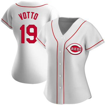 Authentic Joey Votto Women's Cincinnati Reds White Home Jersey