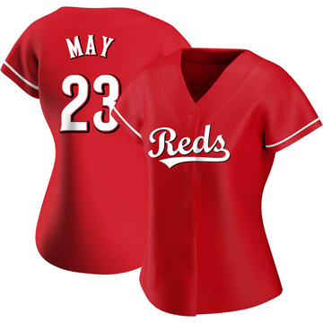 Authentic Lee May Women's Cincinnati Reds Red Alternate Jersey