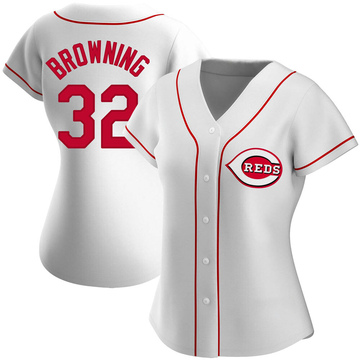 Authentic Tom Browning Women's Cincinnati Reds White Home Jersey
