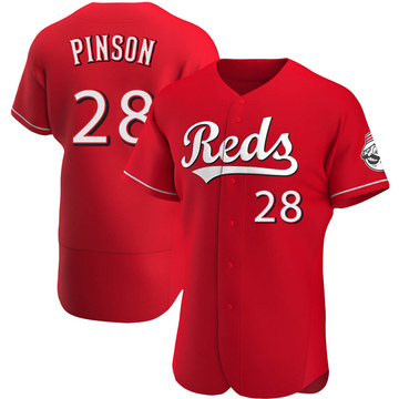 Authentic Vada Pinson Men's Cincinnati Reds Red Alternate Jersey