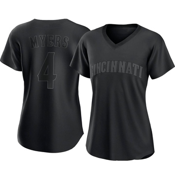 Authentic Wil Myers Women's Cincinnati Reds Black Pitch Fashion Jersey
