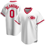 Replica Alex Blandino Men's Cincinnati Reds White Home Cooperstown Collection Jersey