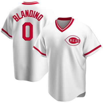 Replica Alex Blandino Youth Cincinnati Reds White Home Cooperstown Collection Jersey