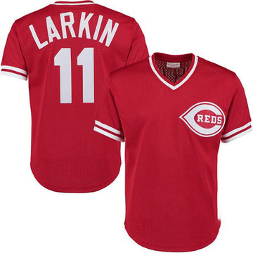 Replica Barry Larkin Men's Cincinnati Reds Red Throwback Jersey
