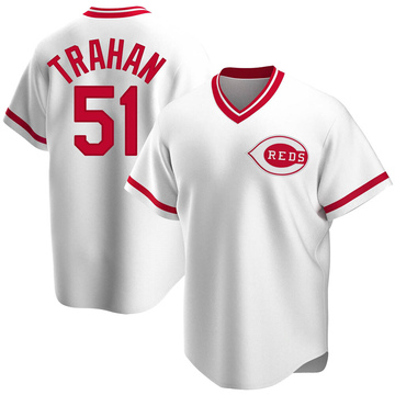 Replica Blake Trahan Men's Cincinnati Reds White Home Cooperstown Collection Jersey