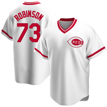 Replica Chuckie Robinson Youth Cincinnati Reds White Home Cooperstown Collection Jersey