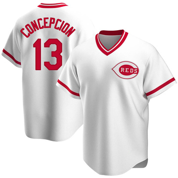 Replica Dave Concepcion Men's Cincinnati Reds White Home Cooperstown Collection Jersey