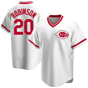 Replica Frank Robinson Men's Cincinnati Reds White Home Cooperstown Collection Jersey