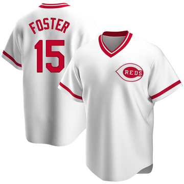 Replica George Foster Men's Cincinnati Reds White Home Cooperstown Collection Jersey