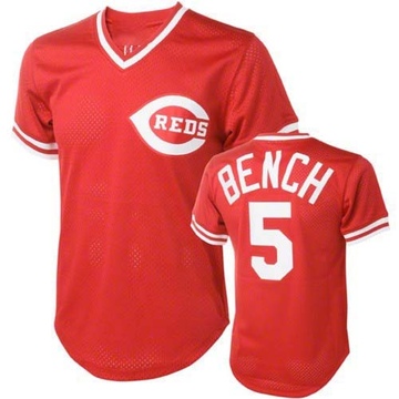 Replica Johnny Bench Men's Cincinnati Reds Red Throwback Jersey