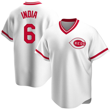 Replica Jonathan India Men's Cincinnati Reds White Home Cooperstown Collection Jersey