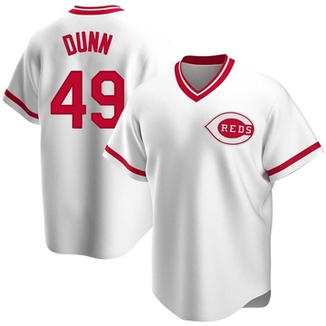 Replica Justin Dunn Men's Cincinnati Reds White Home Cooperstown Collection Jersey