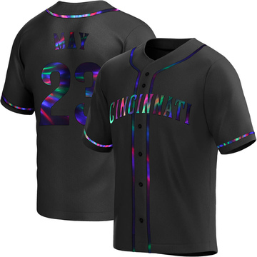 Replica Lee May Youth Cincinnati Reds Black Holographic Alternate Jersey