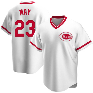 Replica Lee May Youth Cincinnati Reds White Home Cooperstown Collection Jersey