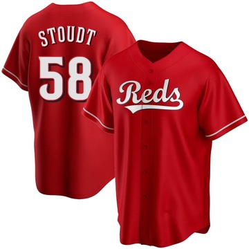 Replica Levi Stoudt Men's Cincinnati Reds Red Alternate Jersey
