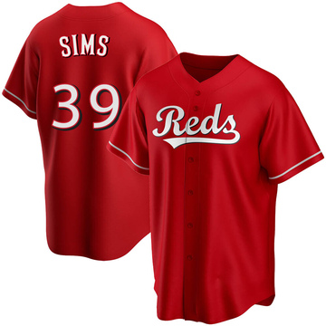 Replica Lucas Sims Youth Cincinnati Reds Red Alternate Jersey