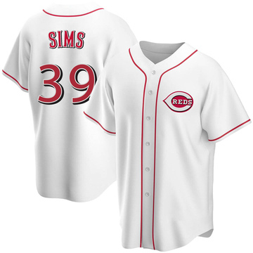 Replica Lucas Sims Youth Cincinnati Reds White Home Jersey