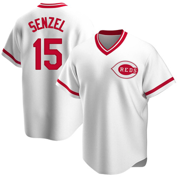 Replica Nick Senzel Youth Cincinnati Reds White Home Cooperstown Collection Jersey