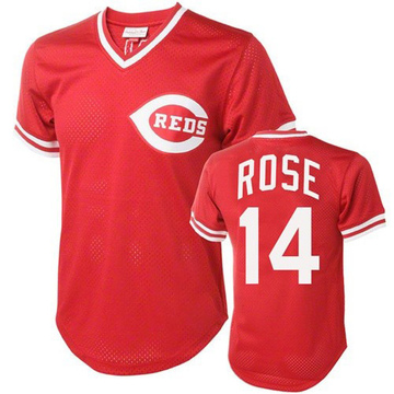 Replica Pete Rose Men's Cincinnati Reds Red Throwback Jersey