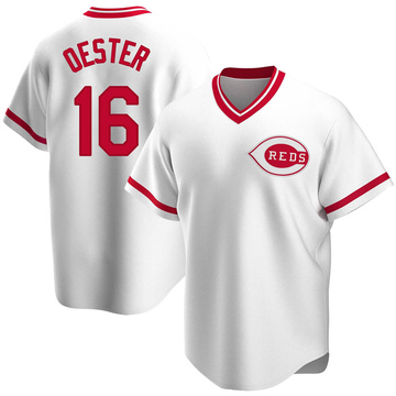 Replica Ron Oester Men's Cincinnati Reds White Home Cooperstown Collection Jersey
