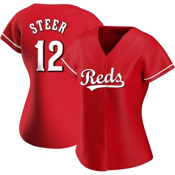 Replica Spencer Steer Women's Cincinnati Reds Red Alternate Jersey