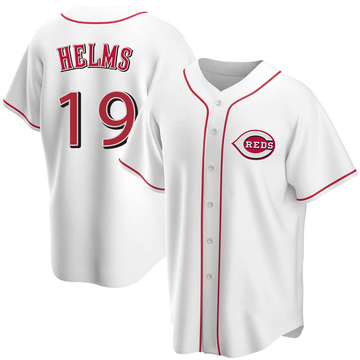 Replica Tommy Helms Men's Cincinnati Reds White Home Jersey