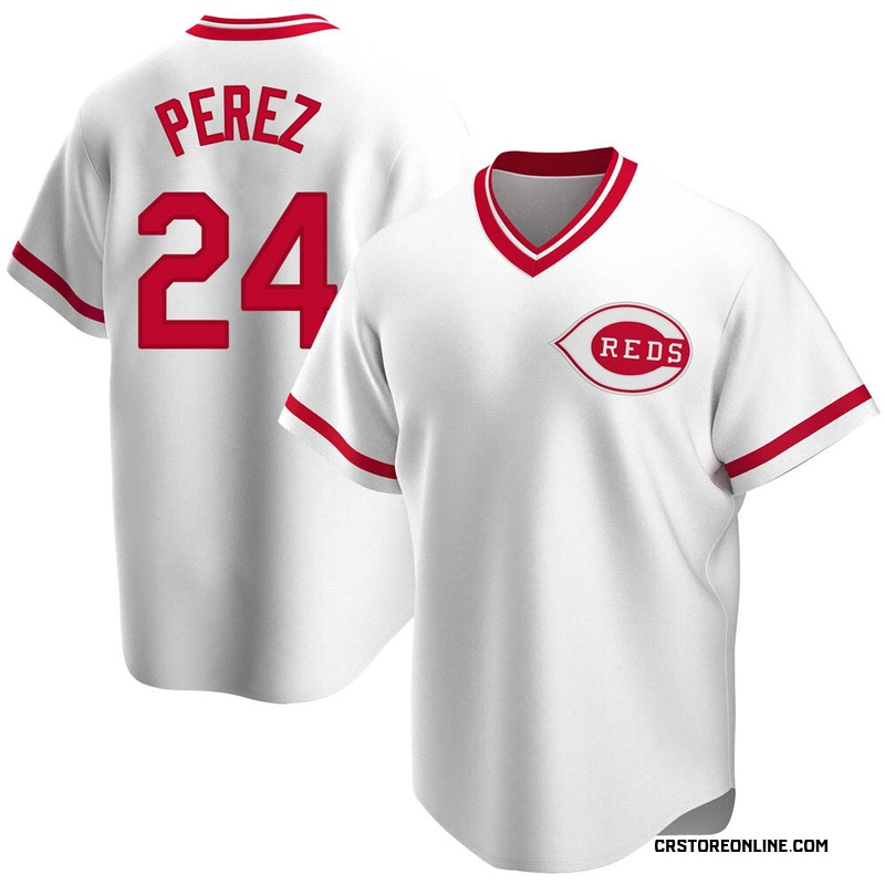 Replica Tony Perez Men's Cincinnati Reds White Home Cooperstown Collection Jersey