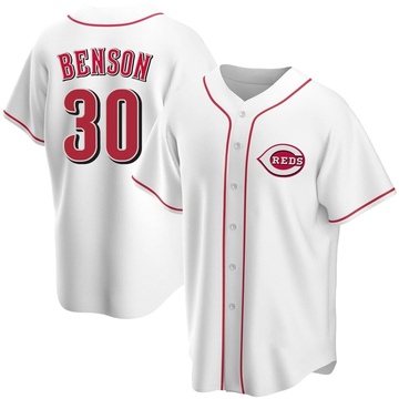 Replica Will Benson Men's Cincinnati Reds White Home Jersey