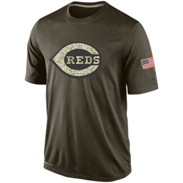 Men's Cincinnati Reds Olive Dri-Fit Salute To Service KO Performance T-Shirt